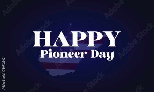 Happy Pioneer Day Stylish Text with flag illustration Design