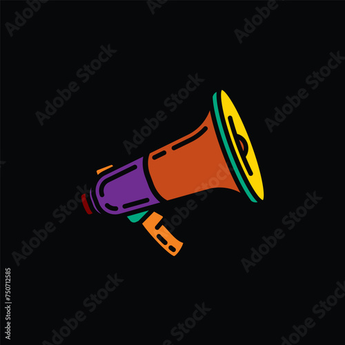 Original vector illustration. The contour icon of the speaker. A design element.