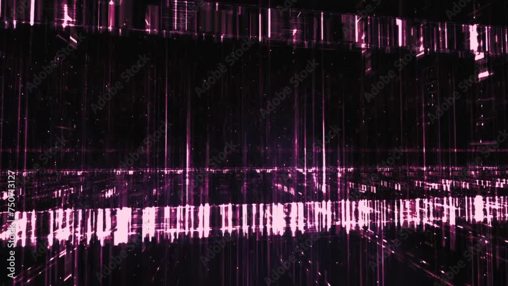 Purple glowing lights lines animation background 