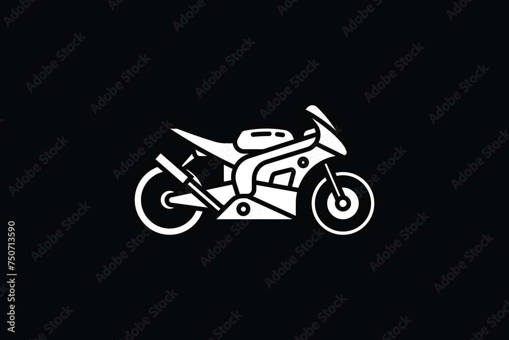Fototapeta premium Original vector illustration. The contour icon of a racing sports motorcycle. Superbike.