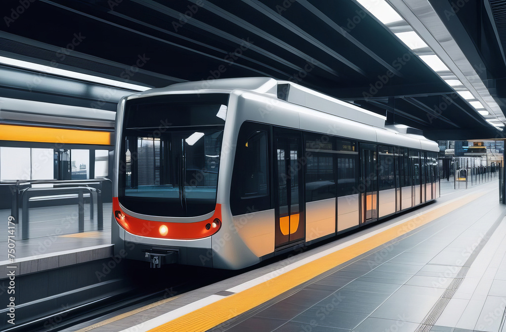 metro station and the subway train. Subway background