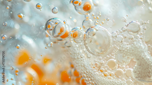 Close-up of a bubble in water.