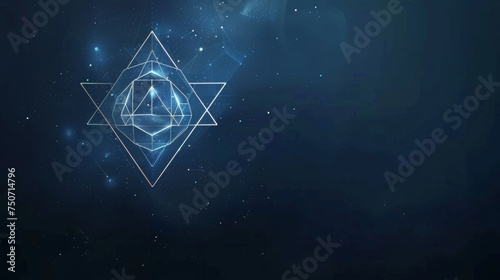 dark background of platonic solids and sacred shapes