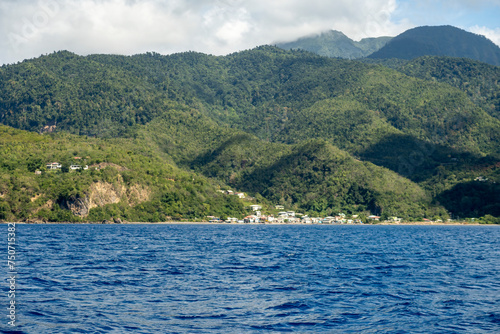 The remote coastline of the Caribbean island of Dominica