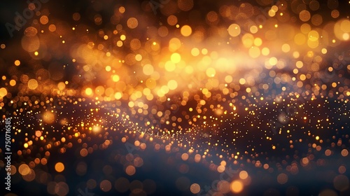 Golden bokeh lights cascading softly into an enchanting glimmering backdrop