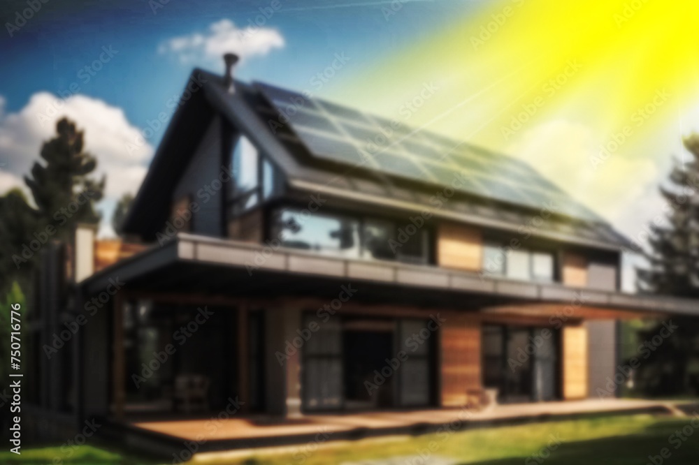 Photovoltaic panels on house on roof. solar energy concept Photovoltaic panels on house on roof. solar energy concept