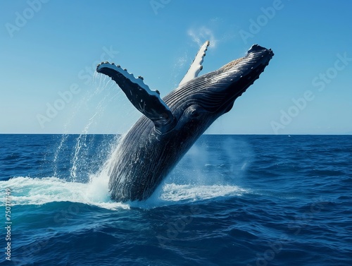 A Majestic Humpback Whale Breaching © cherezoff