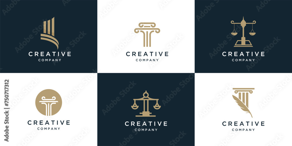 Lawyer vector logo icon template editable