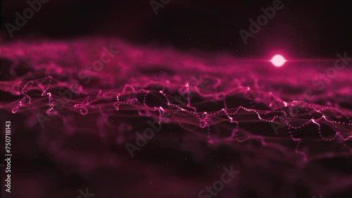 Purple particles lights lines irregular moving animation background  photo