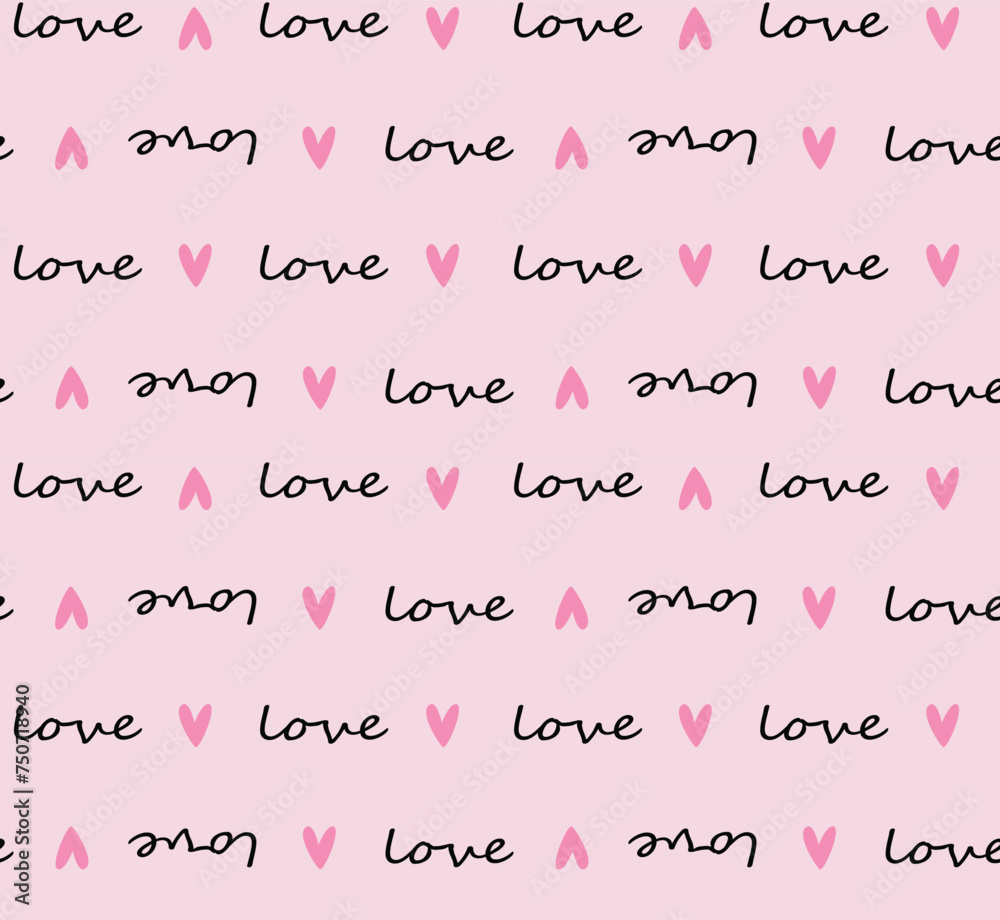 pink love and hearts seamless vector pattern pink love and hearts seamless vector pattern