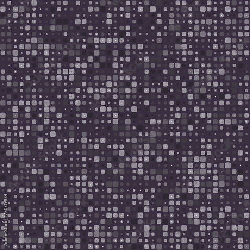 Pattern design. Stacked rounded square frames in multiple colors. Muted shades of purple and gray. Posh vector illustration. © Eugene Ga