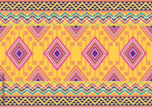 Abstract Oriental ethnic geometric, seamless pattern, graphic design geometric print pattern geometric seamless design for gift wrapping paper, carpet, wallpaper, clothing, wrap, fabric, cover, texti