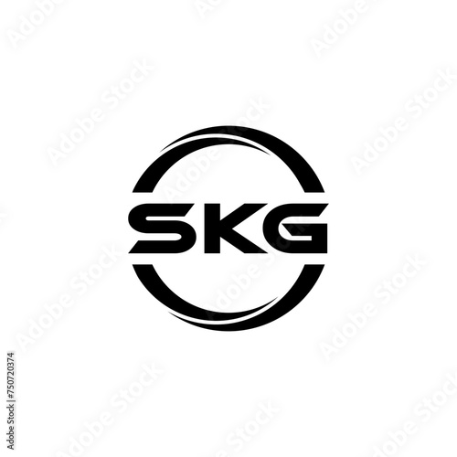 SKG letter logo design with white background in illustrator, cube logo, vector logo, modern alphabet font overlap style. calligraphy designs for logo, Poster, Invitation, etc.