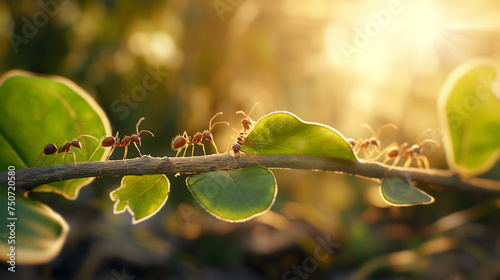 Ants on a Journey: Collaborative Insects Navigating the Natural World photo