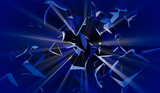 Abstract background with many chunks and rays of light- 3D illustration