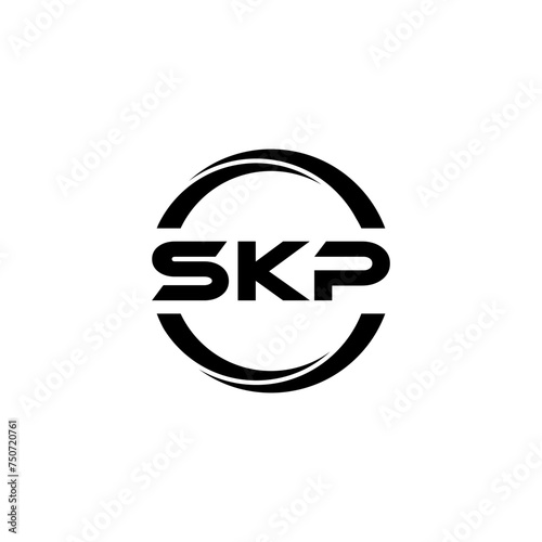 SKP letter logo design with white background in illustrator, cube logo, vector logo, modern alphabet font overlap style. calligraphy designs for logo, Poster, Invitation, etc.