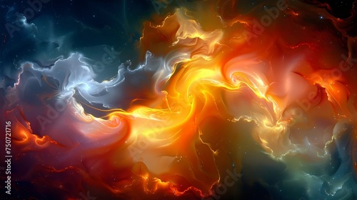 Abstract Cosmic Fire and Ice Artwork © FEROHORA