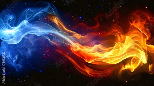 Abstract Cosmic Fire and Ice Flow © FEROHORA