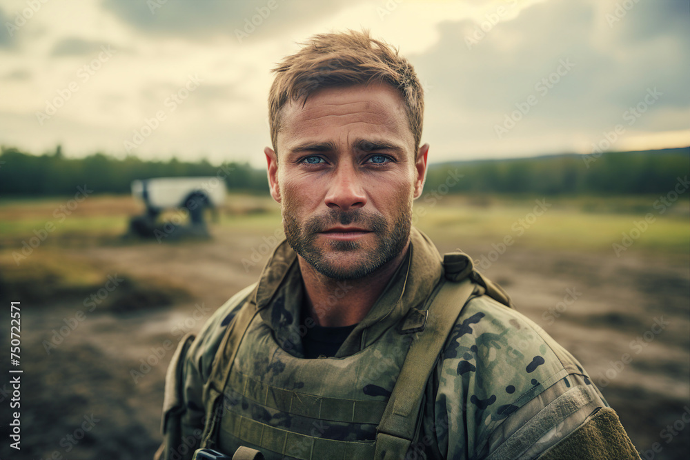 Special forces soldier equipped with armor and weapon fighting on battle field generative AI picture Special forces soldier equipped with armor and weapon fighting on battle field generative AI picture