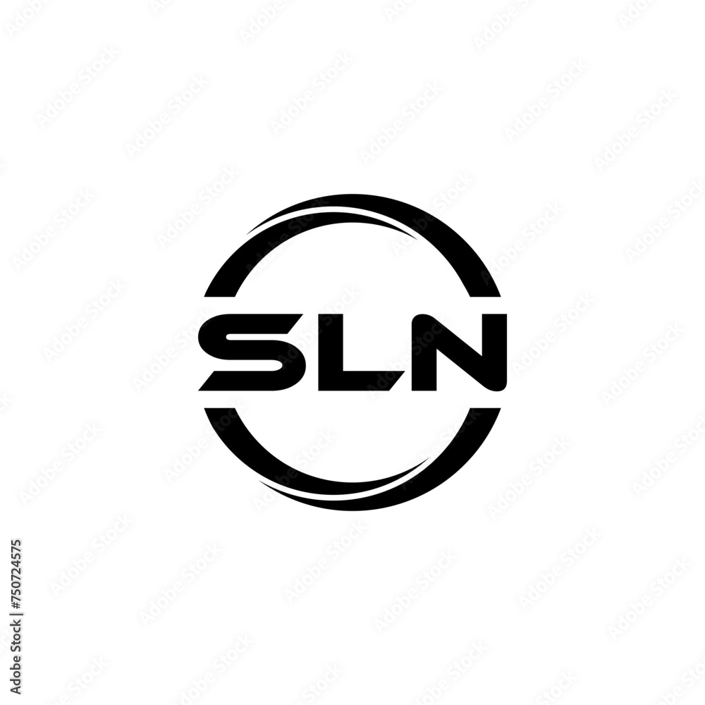 SLN letter logo design with white background in illustrator, cube logo ...