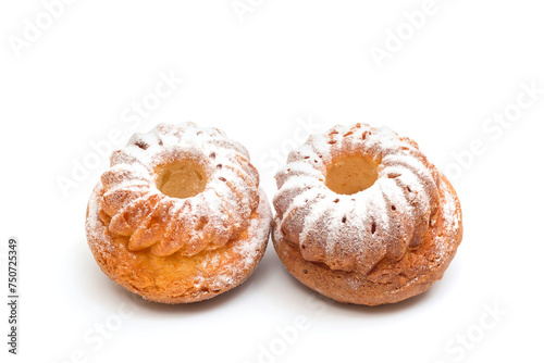 Cupcakes isolated on white background. Muffin close-up