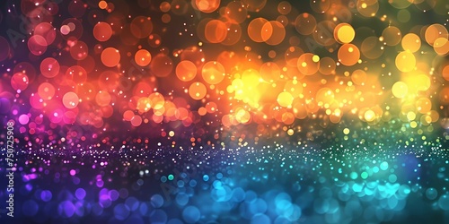 Abstract background with multi color bokeh defocused lights and sparkles, Generative AI illustrations.