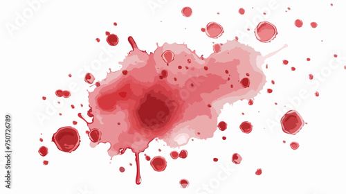 Red blood stain on a white background. flat vector 