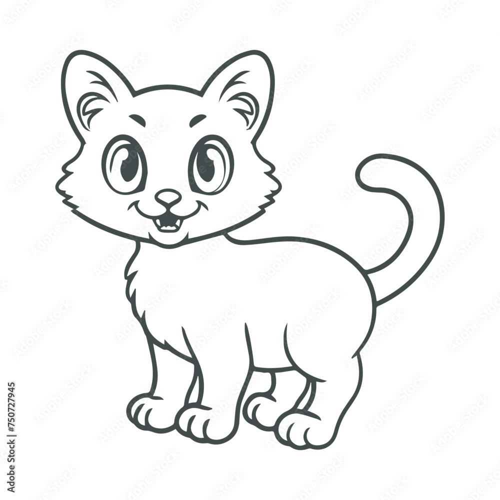 cartoon style cute white cat cartoon style cute white cat