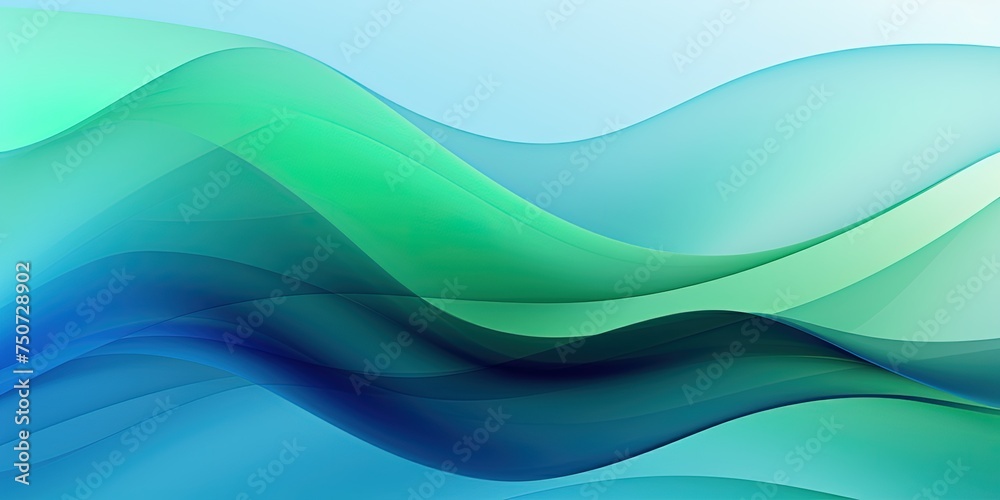 Fototapeta premium Green-Blue Wave Background