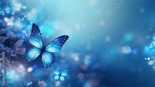 Blue Butterfly Flying Through the Air © we360designs