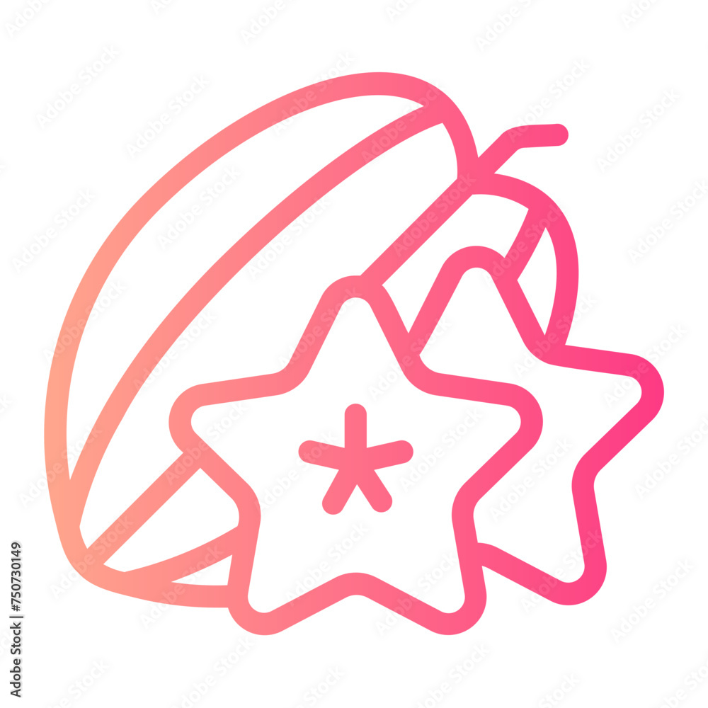 star fruit gradient icon