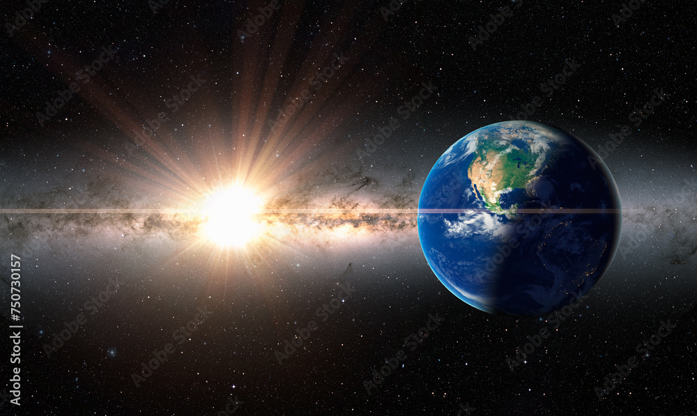 Obraz premium Planet Earth with a spectacular sunset 