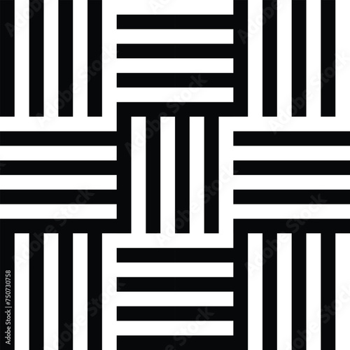 Tiling floor and wallpaper texture geometric pattern seamless monochrome. Vector illustration