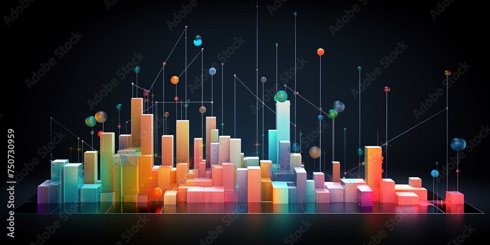 Fototapeta premium Constructing visual elements from complex data. graphs growing. wide format