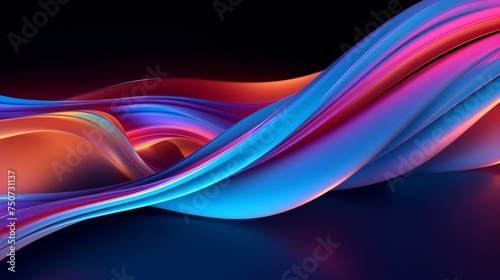 abstract background with colorful neon wavy lines