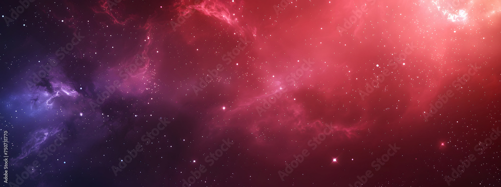 Deep space background with a starry night sky and distant galaxies wallpaper banner background.