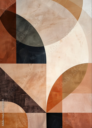 geometric minimalism in style of organic forms, muted natural colors, scandi poster