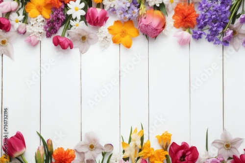 Vibrant Flowers on White Background