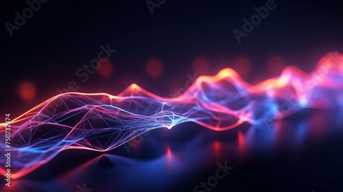 abstract background with glowing neon lines Data transfer concept Scientific digital wallpaper of neurolink