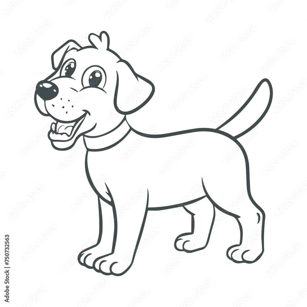 Fototapeta premium cartoon style cute white dog