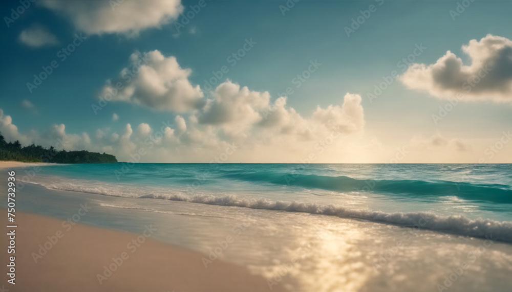 Cielo e Mare- Vista Panoramica Mozzafiato di una Spiaggia Tropicale