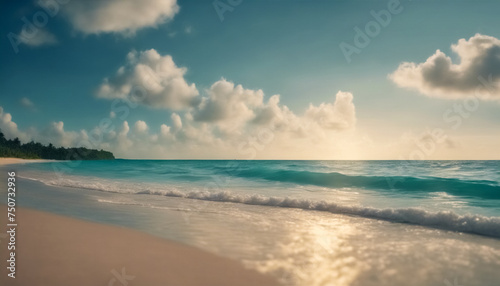 Cielo e Mare- Vista Panoramica Mozzafiato di una Spiaggia Tropicale