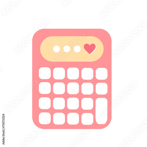 Pastel calculator isolated on white