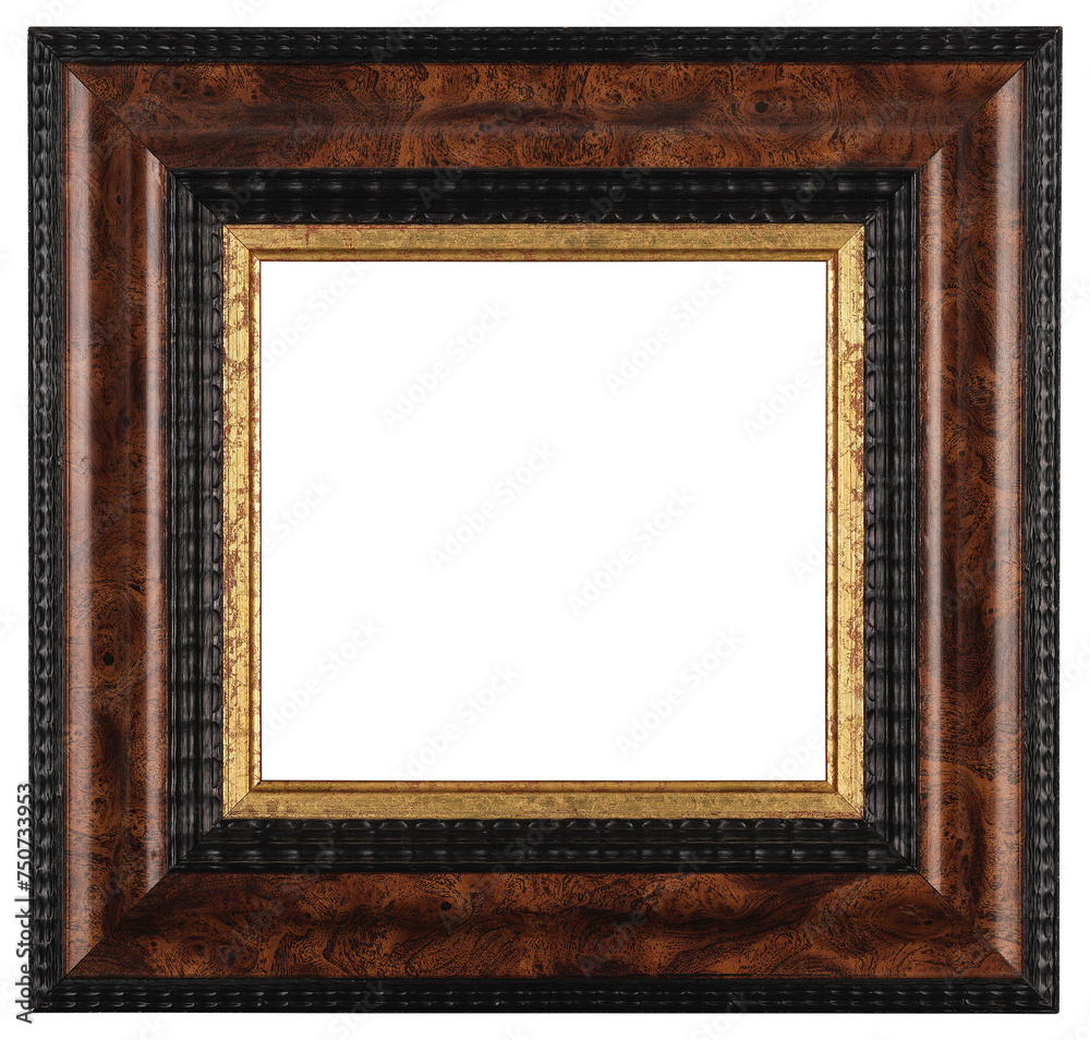 Lacquered wood picture frame in PNG format on a transparent background. Lacquered wood picture frame in PNG format on a transparent background.