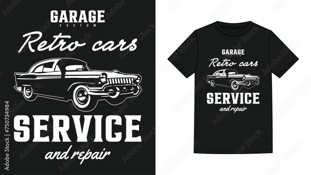 Classic car t shirt design template free download 