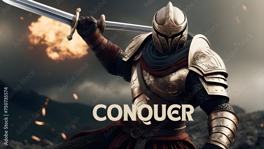 Naklejka premium Conquer