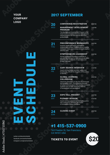 Event Program Schedule Poster Flyer Template