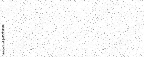 Classic polka dot harmony Seamless vector pattern, small black circles on a white backdrop. Creative texture with chaotic, hand-drawn round shapes. Dotted wrapping paper sample for a timeless touch