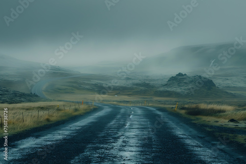 Captivating shots of a winding road leading towards the scenic backdrop of untouched nature