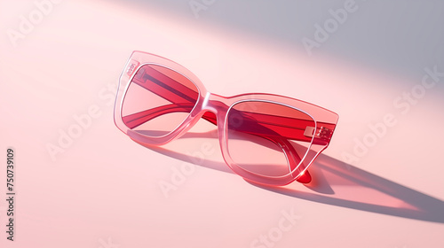 Fashionable women's stylish sunglasses on a bright background.
